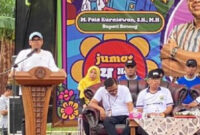 Bupati Batang M. Faiz Kurniawa di Lapangan Desa Cokro, Kecamatan Blado, Kabupaten Batang.