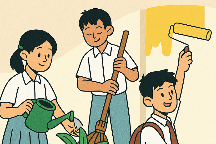 Ilustrasi Membuat Lingkungan Sekolah Menjadi Lebih Sejahtera