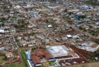 Kota Rio Bonito, yang terlihat oleh Iguacu, terlihat dari atas setelah tornado 7 November. Foto: AFP