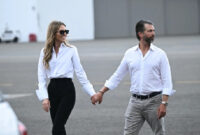 Donald Trump Jr. dan pacarnya Bettina Anderson di New Jersey pada 13 Juli. Foto: AFP