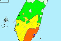 Lokasi gempa (digambarkan) di Taiwan pada sore hari tanggal 24 Desember. Grafis: CWA