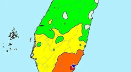 Lokasi gempa (digambarkan) di Taiwan pada sore hari tanggal 24 Desember. Grafis: CWA