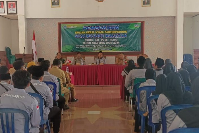 Pembukaan KKNP STAIM Magetan di Ngariboyo Diperkuat Pesan Kamtibmas dari TNI