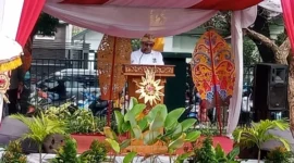 Walikota Cimahi Ngatiyana saat membuka kegiatan pawai budaya ogoh-ogoh perayaan Hari Suci Nyepi (Foto: diskominfo cimahi). 