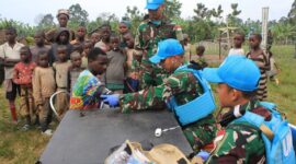 Satgas TNI Konga Gelar Pengobatan Gratis dan Bantuan Warga Maliobongo